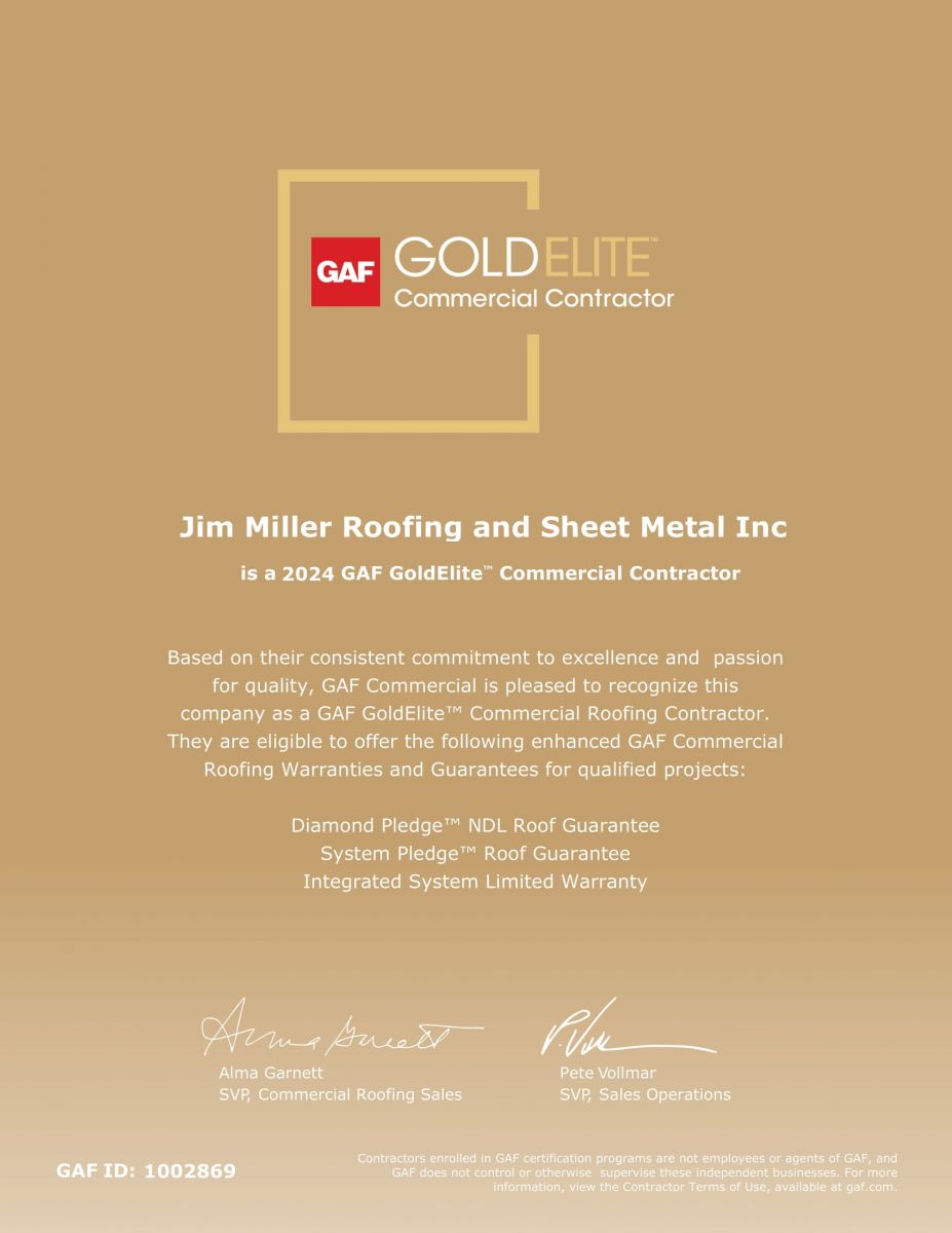 Jim Miller Inc. Certificate